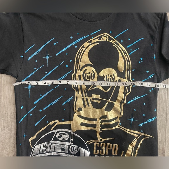 Vintage Star Wars AOP R2D2 C-3PO Shirt Men’s Medium Madee In USA - Picture 7 of 8